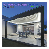 Pergola à persiennes en aluminium rétractable électrique pour jardin, patio, conception étanche pour pavillon extérieur ou gazebo