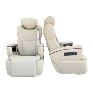 Asiento de Coche Eléctrico de Lujo Modificado con Masaje, Respaldo Reclinable, Asiento de Cuero para Pasajero con Reposacabezas y Reposapiés Ajustables - Product Image 1