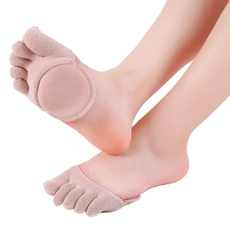 forefoot Pads Women Foot Cushion Toe Separator Socks Toe Separating Insoles Open Five Toes Style