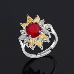 Ensemble de bijoux de mariage de luxe en argent plaqué, style bohème, entièrement serti de diamants, collier, boucles d'oreilles, bague, bracelet, zircon - Product Image 4