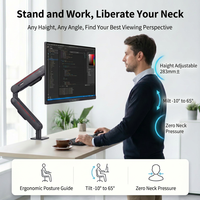 Support de moniteur simple robuste avec bras à ressort à gaz pour moniteur de jeu ultra-large de 27 à 49 pouces