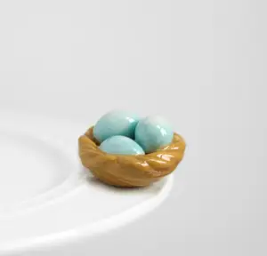 Keramik Ostern Dekoration Birds Nest Mini, Rotkehlchen Ei blau jetzt erhältlich
