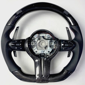 Volante in Fibra di Carbonio con LED per BMW Serie G20 G30, in Pelle Traforata con Cuciture Tricolore <span class=keywords><strong>M</strong></span> e Finiture in Carbonio per Corse - Product Image 1