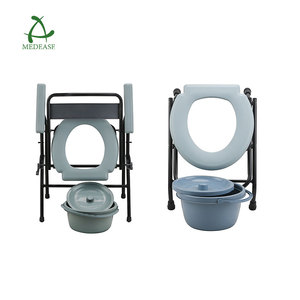 Foldable <strong>Commode</strong> for Elderly <strong>Folding</strong> <strong>Commode</strong> Foldable Chair Toilet Hospital Adjustable Height With Bucket Chair Toilet Chair - Product Image 1