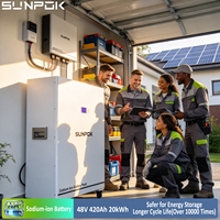 Batterie solaire au sodium SUNPOK 48V 400Ah, batterie solaire 20Kwh 48 volts, batterie de stockage d'énergie domestique murale