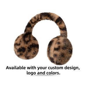 <span class=keywords><strong>Cache</strong></span>-oreilles en peluche douce et pliable à imprimé léopard, chaud pour l'hiver, pour femmes - Product Image 4