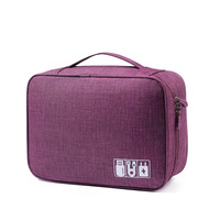 Sac de rangement électronique Oxford grande capacité, antichoc et étanche, avec fermeture éclair, pour câbles et chargeurs, avec séparateurs à clapet
