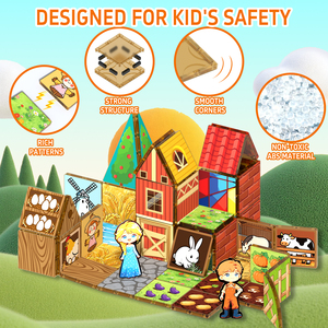 Ensemble de blocs de construction magnétiques de 5,5 cm, avec des formes d'animaux et de personnages, un <span class=keywords><strong>jouet</strong></span> éducatif STEM, cadeau pour les jeunes enfants - Product Image 1