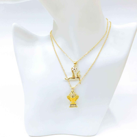Collar con Colgante de Fútbol de Latón Chapado en Oro de 18K, Estilo Deportivo Moderno LUOYUN, con Circonitas Cúbicas 5A, para Pedidos al por Mayor en Boutiques