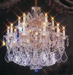wholesale wedding banquet ballroom tent rent decoration clear glass crystal maria theresa chandelier