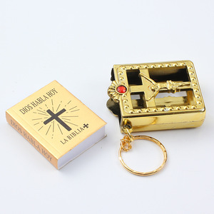 RENHUI religioso versos sagrados verso <span class=keywords><strong>libro</strong></span> religioso Mini Biblia islámico llavero personalizado Metal llaveros - Product Image 1