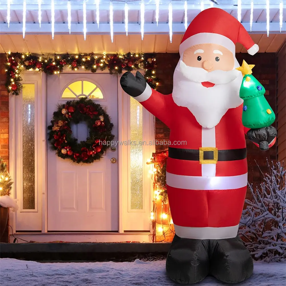Wholesale Price Decoration inflatable Santa Claus and Christmas LED light for Christmas
