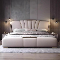 Lit plateforme au design exclusif, lit moderne de luxe, lit king size, lit queen size, ensemble de meubles de chambre à coucher, lit superposé rembourré avec tête de lit