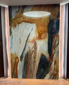 Dalle de quartzite à veines dorées Lapis Lazuli pour villa haut de gamme, polissage personnalisé, technique naturelle d'intérieur - Product Image 4