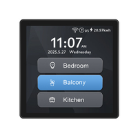 Interrupteur intelligent LANBON 6-en-1, écran tactile HD, capteur radar, application WiFi vocale, Alexa Google Home, moniteur d'énergie pour rideaux et stores