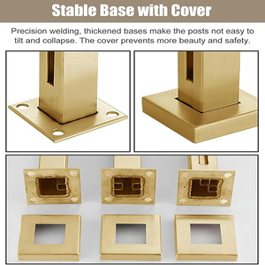 Modern Design Brushed Gold Stainless Steel <strong>Railing</strong> Fence Post Easy Installation Hotel Villa Balcony Stair Indoor <strong>Retaining</strong> <strong>Wall</strong> - Product Image 2