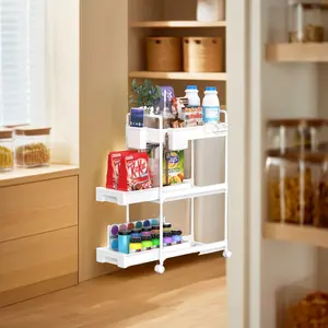 Ausziehbarer Badezimmer-Organisator Wäscheraum-Speicherregal mobiler Dienstprogrammkorb mit Bechern teiler für Küche und Badezimmer