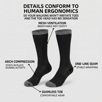 Chaussettes de compression pour jeunes avec logo personnalisé OEM, douces, à compression graduée, hauteur genou, pour cyclisme, équitation, randonnée, athlétisme, séchage rapide, respirantes, pour hommes