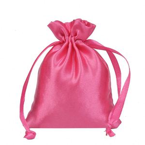 Bolsa para Extensiones de Cabello de 19*29cm, Colores Mezclados, Embalaje Personalizado, con Asa de Cuerda y Cierre de Cordón, Diseño Geométrico en Satén de Seda - Product Image 4