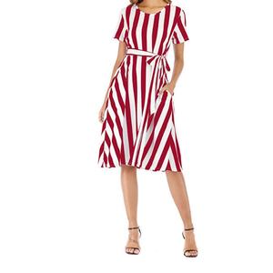 Wholesale Custom OEM High Quality Vintage European American Fashion Style Women's Midi A-Line Viscose Short Sleeve <b>Dress</b> - Product Image 1