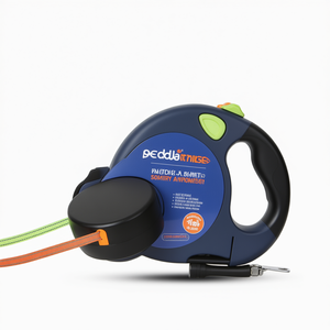 Durable Solid Nylon PP <b>Dog</b> Leash with Retractable Dual Anti-Tangle Reflective LED <b>Light</b> Ribbons for Small to Large <b>Dogs</b>-SORADD - Product Image 1