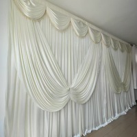 BY250006 personnalisé élégant mariage toile de fond drapé rideaux papillon blanc glace soie pour les événements de fête toile de fond