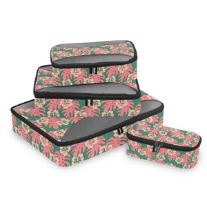 6-Pack Monstera Design Custom Print Suitcase <b>Storage</b> Organizer Set Travel Compress Packing Cubes Set for Clothes - Product Image 3
