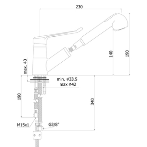 BES 1249 lavello da cucina con funzione doccia estraibile - Product Image 2