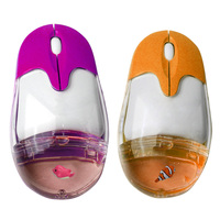 Souris d'ordinateur personnalisée remplie de liquide avec figurine flottante, logo personnalisé, mode double filaire/sans fil intégrable