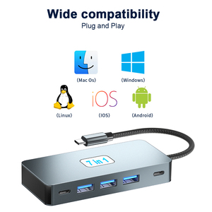 Justlink 7 Trong 1 <span class=keywords><strong>USB</strong></span> Hub Dual HDMI 4K30hz USB3.0 5Gbps <span class=keywords><strong>USB</strong></span> C Pd100w Nhanh Chóng Sạc <span class=keywords><strong>USB</strong></span> 3.0 Giao Diện Loại C Docking Station - Product Image 5