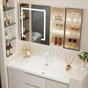 Mur flottant moderne en gros usine directement conceptions de salle de bain avec miroir armoire