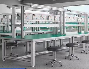 مصنع الجملة Esd خط التجميع منضدة العمل مختبر مقاعد العمل الألومنيوم الشخصي محطة العمل - Product Image 5