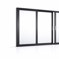 Portes pliantes en verre à rupture de pont thermique en aluminium haut de gamme, modernes, avec surface finie et ouverture latérale