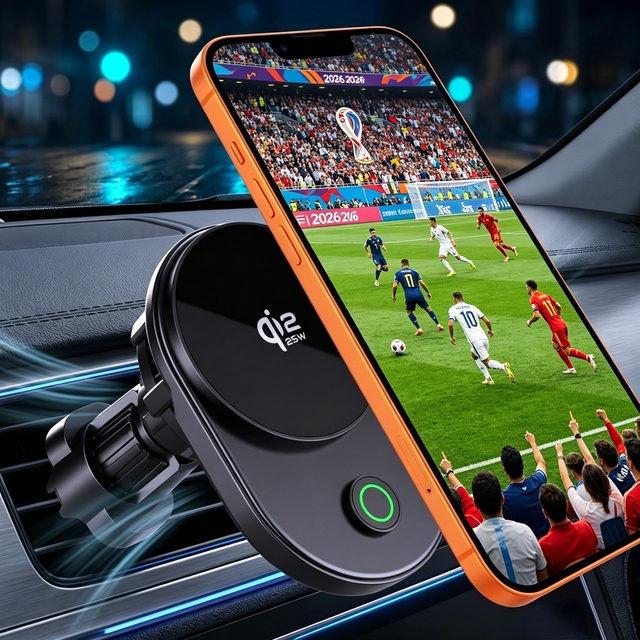 Christmas Gifts Qi22 25W Magnetic Cooling Car Mount Wireless Charger Holder with OTP/OVP Protection for New for