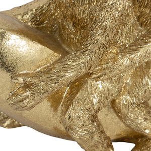 Figura de tres monos sobre una plátana, escultura dorada de animales para decoración del hogar, baño, oficina, sala de estar. - Product Image 6
