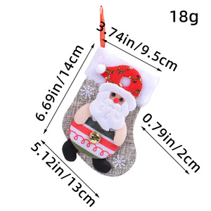 <b>Hot</b> Selling Cloth Christmas <b>Socks</b> Soft Plush Trim Cartoon Character Details Red Hanging Strings Christmas Tree Decoration 0-24 - Product Image 6