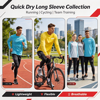 Herren Langarm-T-Shirt mit Eigenem Logo Rundhals Einfarbig für Teamkleidung Freizeitkollektionen und Tägliches Tragen