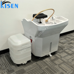 KISEN Meuble de Salon de Coiffure Haut de Gamme : Équipement de Spa Capillaire, Bac à Shampooing Mobile et Portable avec Réservoir d'Eaux Usées - Product Image 1