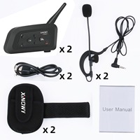 XiNOWy/ V4C PRO paket ganda, produk komunikasi headset interkom luar ruangan 4 orang waktu yang sama, paket ganda 4 orang