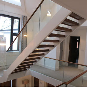 <span class=keywords><strong>Escalier</strong></span> en fer forgé avec design en forme de U et <span class=keywords><strong>marches</strong></span> en marbre, avec éclairage LED - Product Image 2