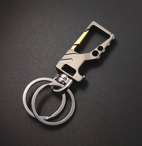 Unisex Multifunctional Brass Carabiner Keychain New Zealand Sourcing <b>Metal</b> Pendant Bottle Opener Waist Hanging Couples - Product Image 4