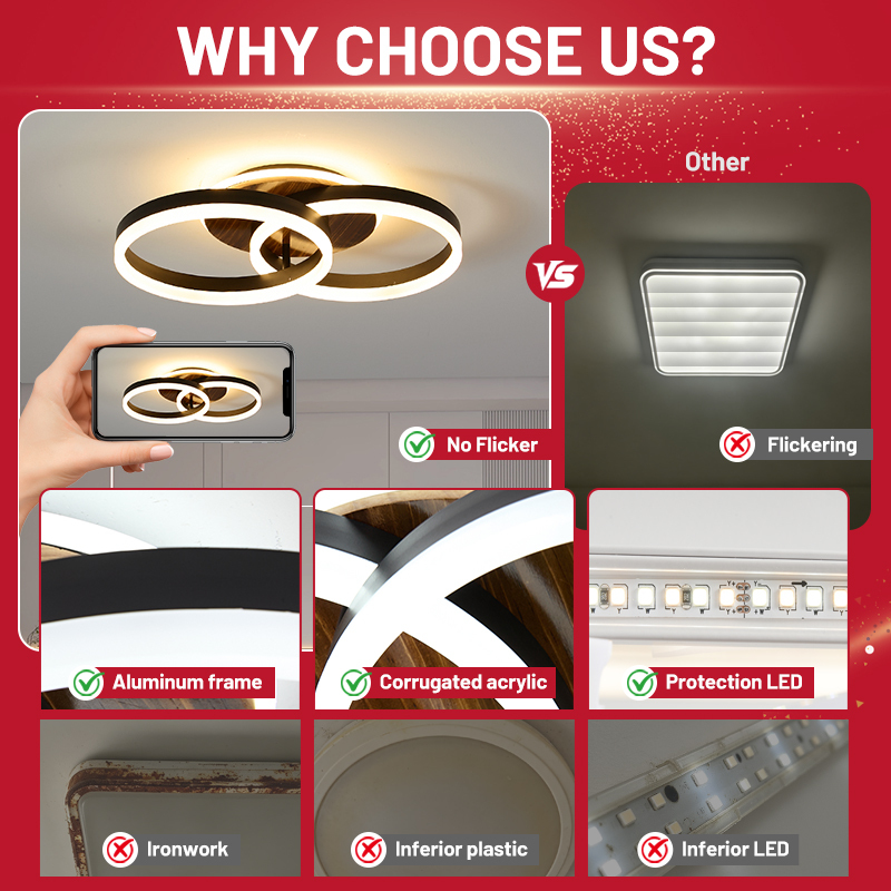 Modern White Black 36W Acrylic Aluminum Small LED Ceiling Lamp No Flicker Remote Control Smart Ceiling Light For Bedroom Hallway · image 2