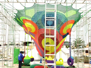 Pas cher Intérieur Creative Fourmi Cave Labyrinth Non-Standard Interactif Non Alimenté Escalade Corde Cours Parc D'attractions Rainbow Net - Product Image 4