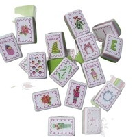 Vente directe d'usine : Ensemble de Mahjong de luxe en acrylique vert, thème Noël, fabriqué au Jiangsu, 160 tuiles, boîte en carton