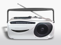Enregistreur et lecteur de cassettes rétro portable avec radio mono AM/FM
