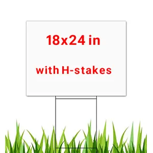 4Mm 18X24 Verkiezing Campagne Politieke Borden Gegolfd Plastic Yard Borden Gazon Borden Met H-Stakes