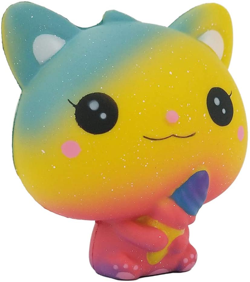 HUAYI  Squishies Slow Rising Ice Cream Cat Jumbo Squishy Kids Toy Prime Cheap Animal Party Supply Pu Decompression Toy