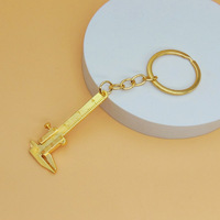 Mini porte-clés mousqueton en alliage de zinc, pendentif outil de mesure vintage créatif et tendance, en forme de jauge vernier miniature, pour breloque de sac