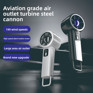 199 Level Small Fan Handheld Mini Fan Desktop Fan Digital Display USB Charging Fan Mountaineering Buckle Fan - Product Image 3