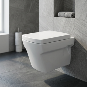 เซ็ตห้องน้ำเซรามิกสไตล์จีนแบบโมเดิร์นแขวนโถชักโครกทรงสี่เหลี่ยม - Product Image 3